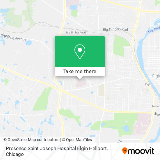 Mapa de Presence Saint Joseph Hospital Elgin Heliport