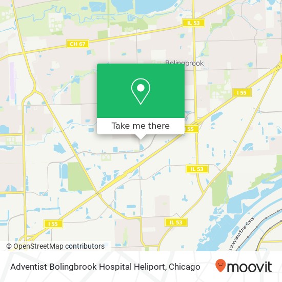 Adventist Bolingbrook Hospital Heliport map