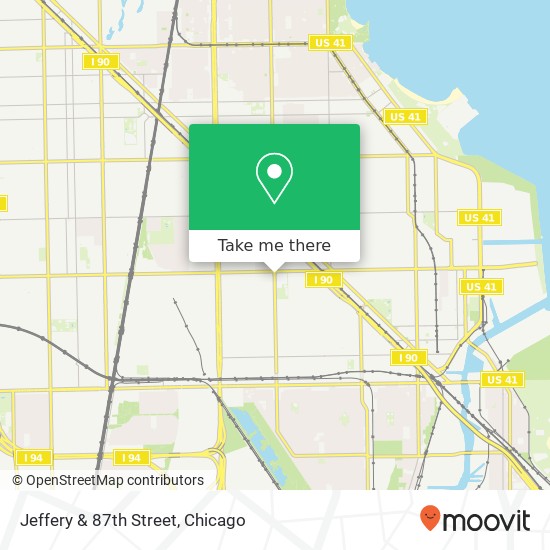 Jeffery & 87th Street map