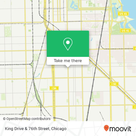 King Drive & 76th Street map