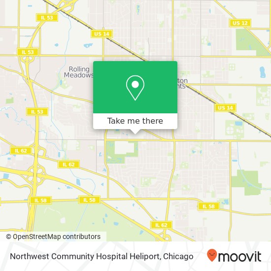 Northwest Community Hospital Heliport map