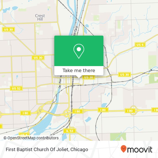 First Baptist Church Of Joliet map