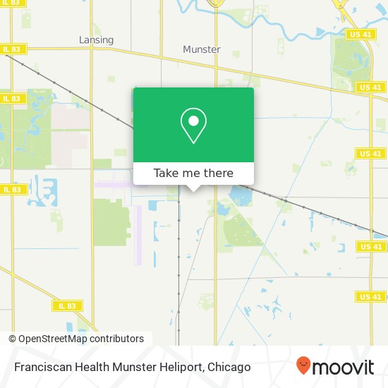 Franciscan Health Munster Heliport map
