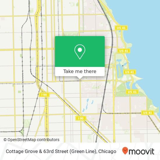 Cottage Grove & 63rd Street (Green Line) map