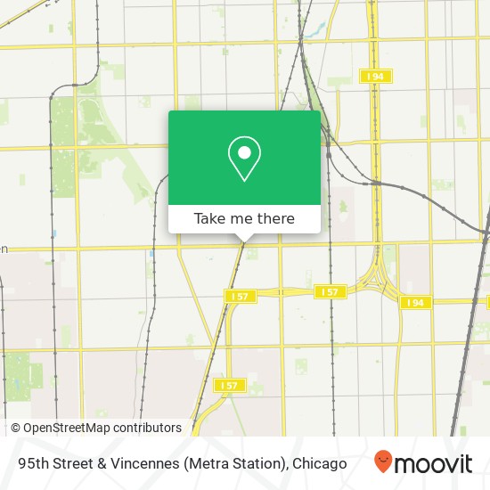 95th Street & Vincennes (Metra Station) map