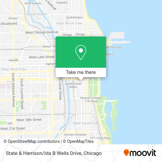 State & Harrison / Ida B Wells Drive map