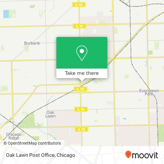 Oak Lawn Post Office map