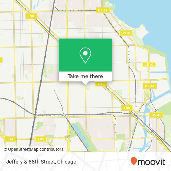 Jeffery & 88th Street map