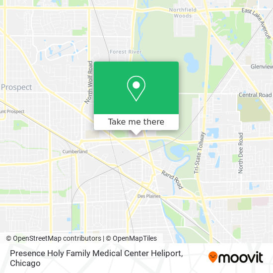 Presence Holy Family Medical Center Heliport map