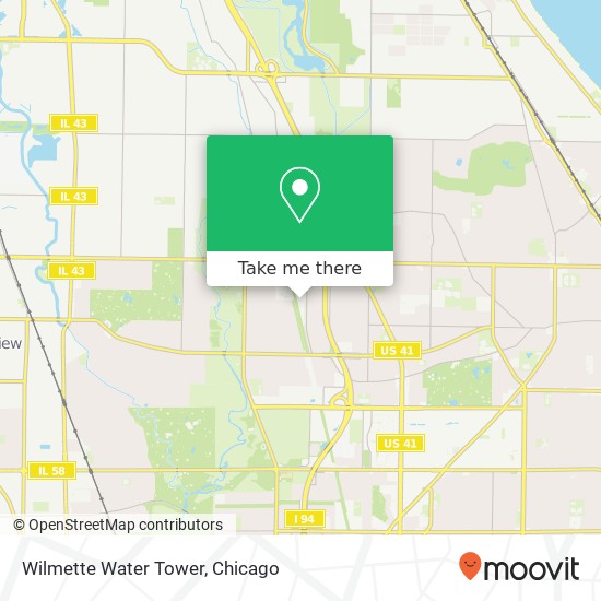 Wilmette Water Tower map