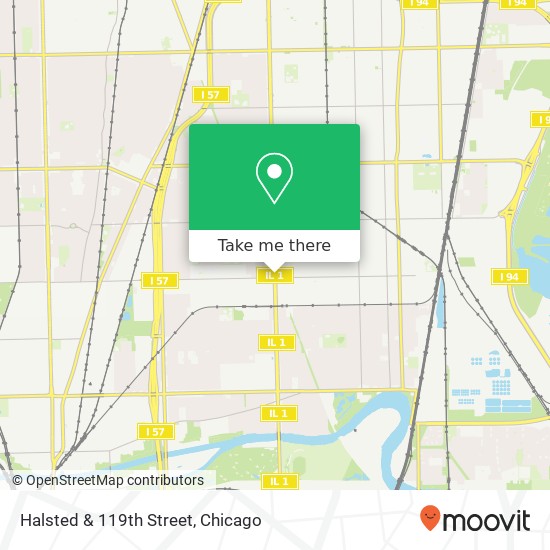 Halsted & 119th Street map