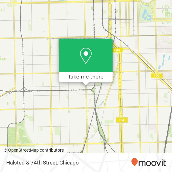 Halsted & 74th Street map