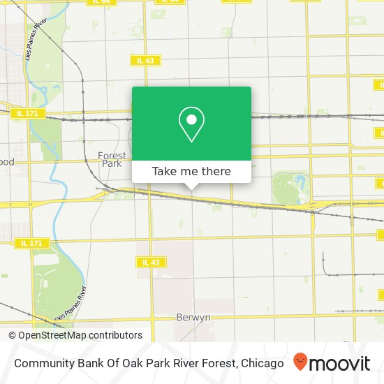 Mapa de Community Bank Of Oak Park River Forest