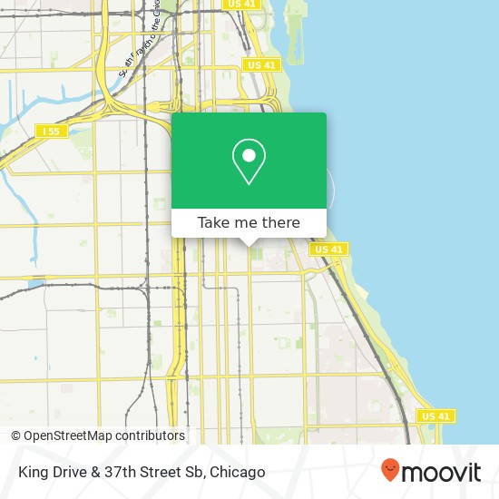 King Drive & 37th Street Sb map