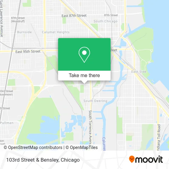 103rd Street & Bensley map