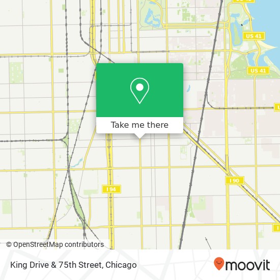 King Drive & 75th Street map