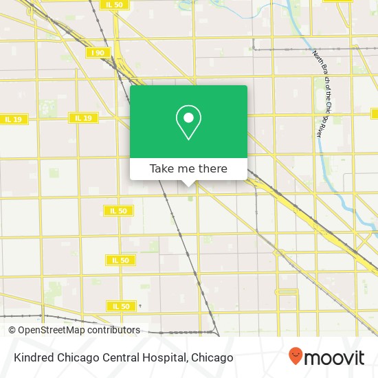 Mapa de Kindred Chicago Central Hospital