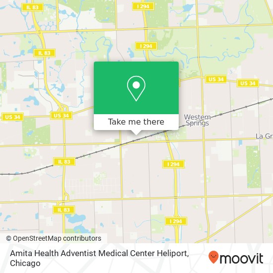 Amita Health Adventist Medical Center Heliport map