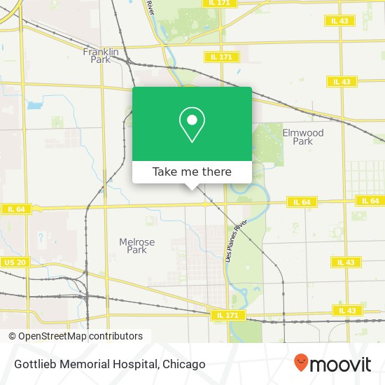 Mapa de Gottlieb Memorial Hospital