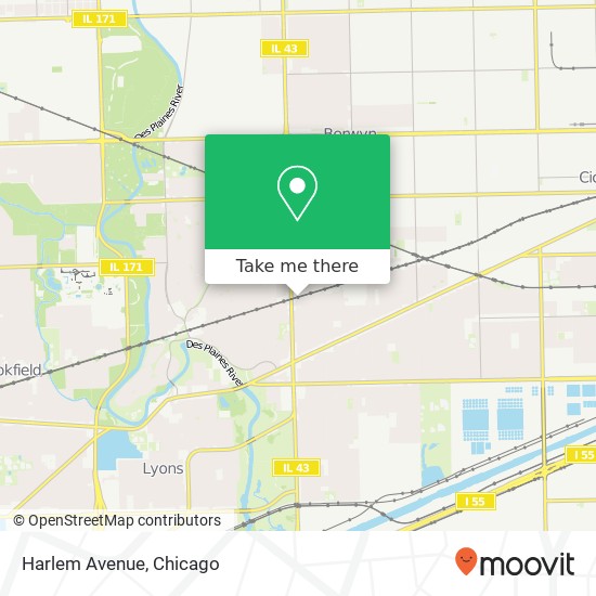 Harlem Avenue map