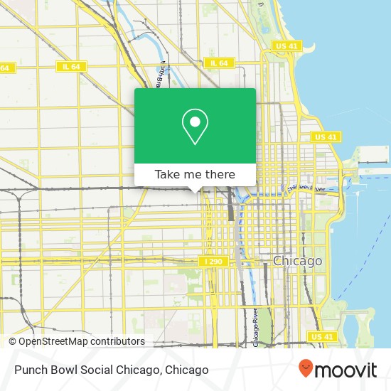 Mapa de Punch Bowl Social Chicago