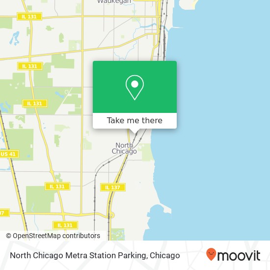 Mapa de North Chicago Metra Station Parking