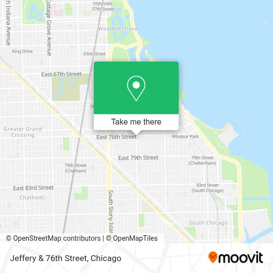 Jeffery & 76th Street map