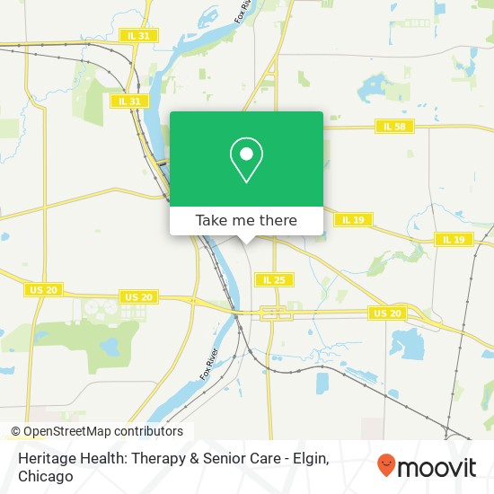 Heritage Health: Therapy & Senior Care - Elgin map