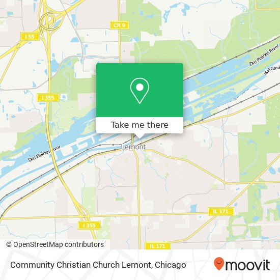 Community Christian Church Lemont map