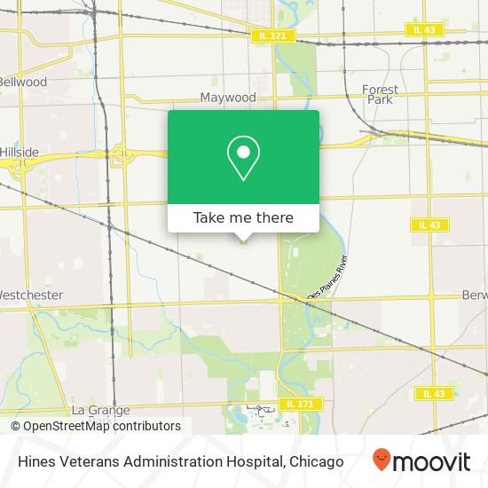 Hines Veterans Administration Hospital map