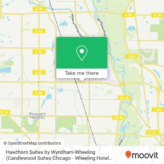 Hawthorn Suites by Wyndham-Wheeling (Candlewood Suites Chicago - Wheeling Hotel Wheeling) map