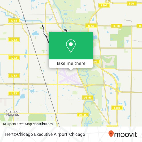 Hertz-Chicago Executive Airport map