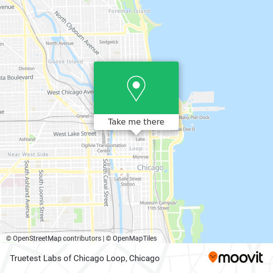 Truetest Labs of Chicago Loop map