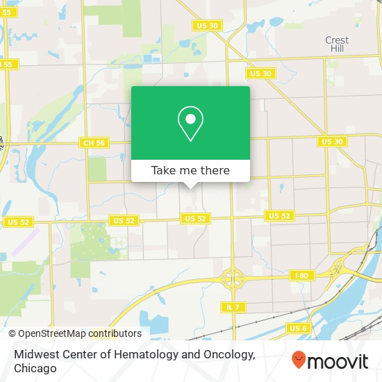 Mapa de Midwest Center of Hematology and Oncology