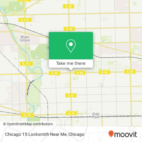 Mapa de Chicago 15 Locksmith Near Me