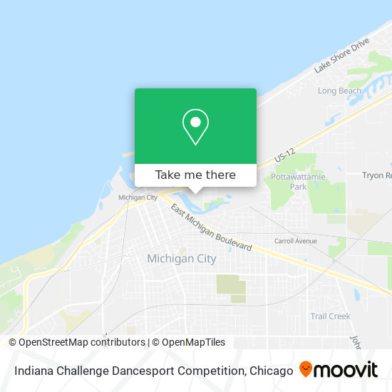 Mapa de Indiana Challenge Dancesport Competition