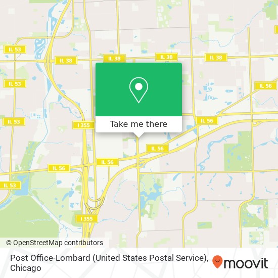 Post Office-Lombard (United States Postal Service) map