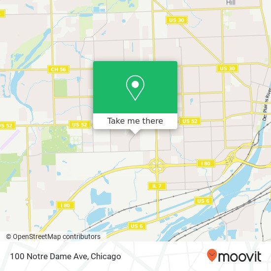 Mapa de 100 Notre Dame Ave