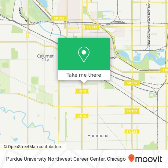 Mapa de Purdue University Northwest Career Center
