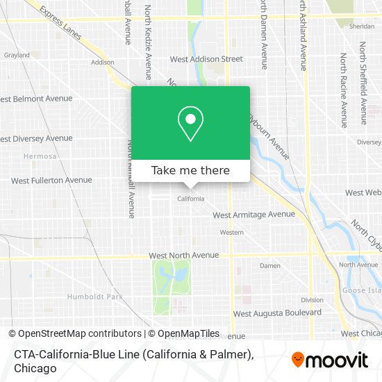 Mapa de CTA-California-Blue Line (California & Palmer)
