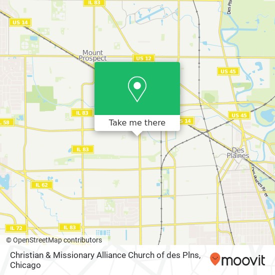 Christian & Missionary Alliance Church of des Plns map