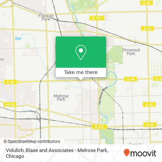 Vidulich, Blase and Associates - Melrose Park map