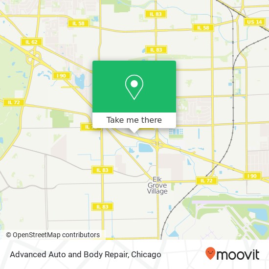 Mapa de Advanced Auto and Body Repair