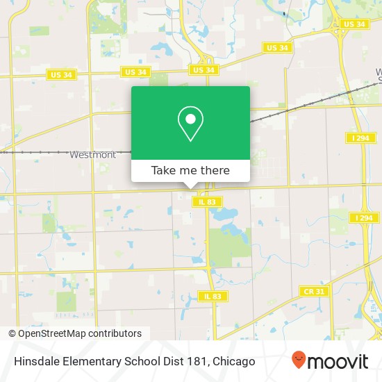 Mapa de Hinsdale Elementary School Dist 181