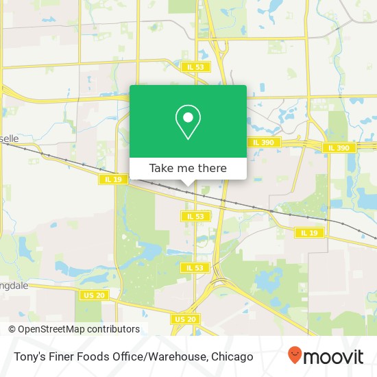 Tony's Finer Foods Office / Warehouse map