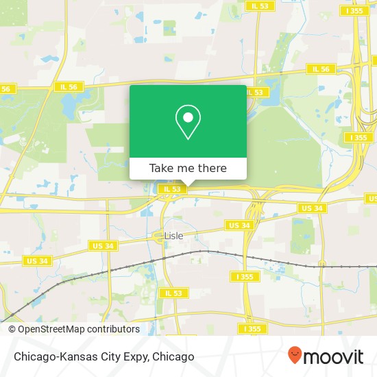 Mapa de Chicago-Kansas City Expy