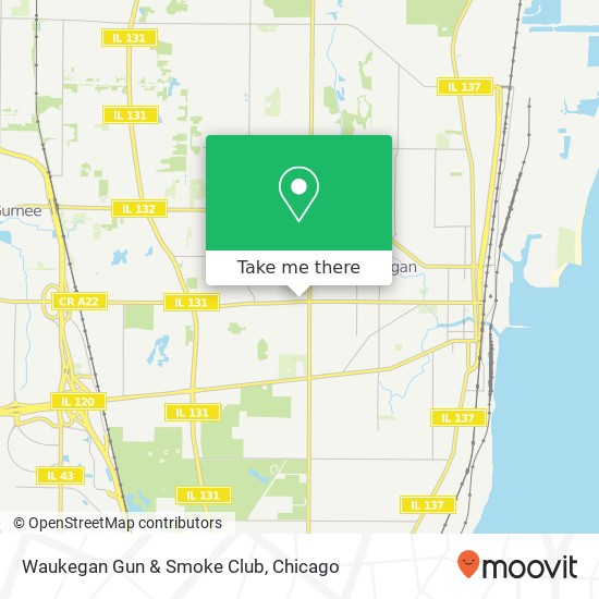 Mapa de Waukegan Gun & Smoke Club