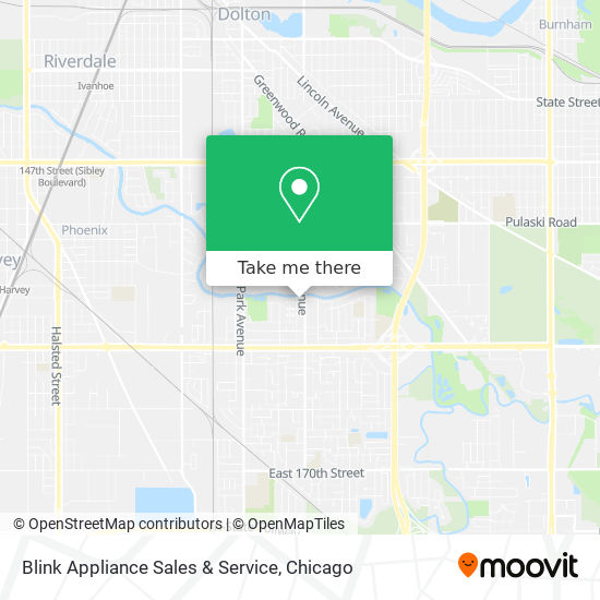 Blink Appliance Sales & Service map