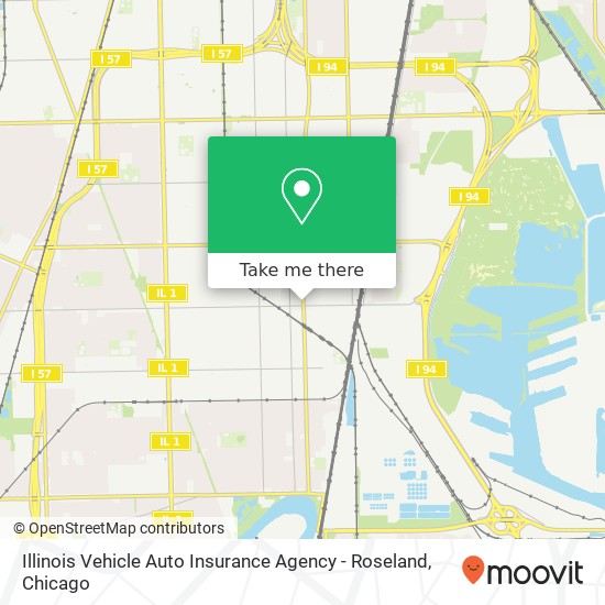 Mapa de Illinois Vehicle Auto Insurance Agency - Roseland