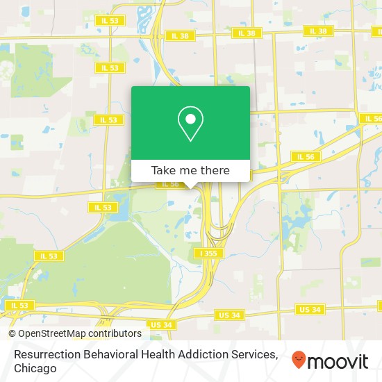 Resurrection Behavioral Health Addiction Services map